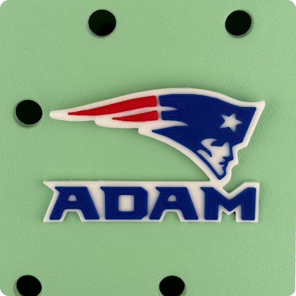 Personalized New England Patriots Bogg Bag Name Tag, Patriots Bogg Bag Charms - Picture 2 of 6